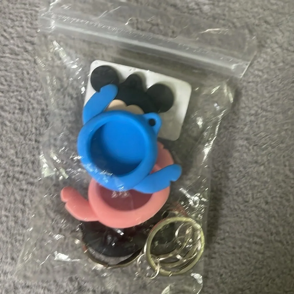 New Mickey Disney AirTag holders keychain set of four silicone